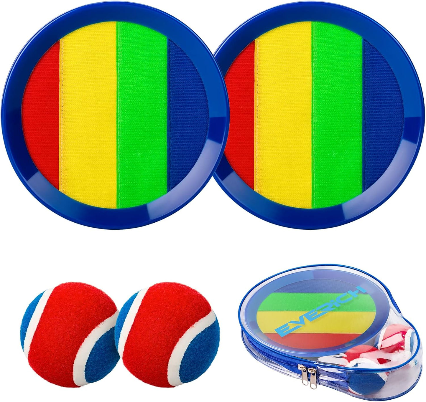 Upgraded Toss & Catch Ball Game Set - Indoor & Outdoor Fun Toy for Kids, Family & Friends (Includes 2 Paddles & 2 Sticky Balls)