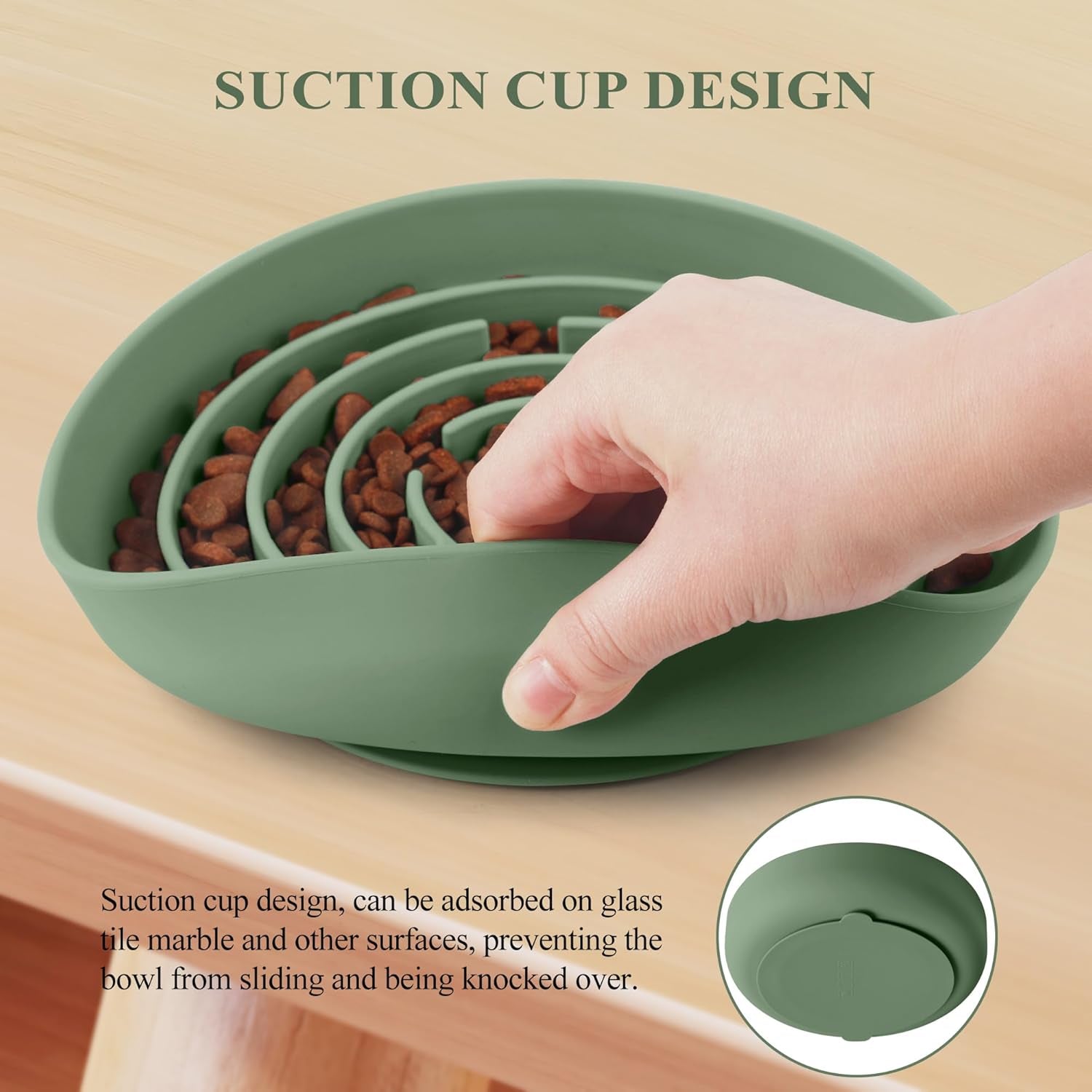 Silicone Slow Feeder Dog Bowl with Suction Cups - Non-Slip, Anti-Bloat & Anxiety-Reducing Puzzle Feeder for All Breeds 