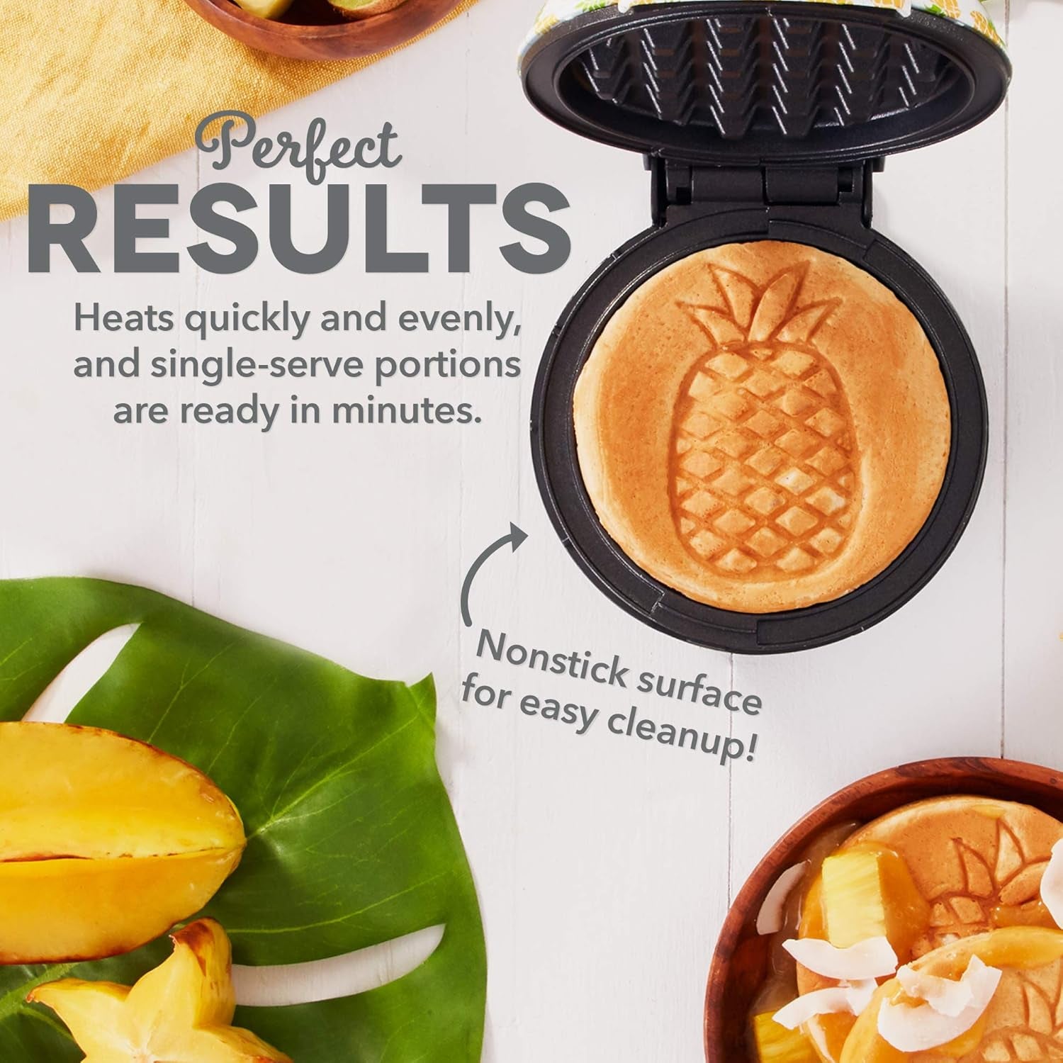 Mini Hash-Brown & Waffle Maker - Quick & Easy, Nonstick, 4 Inch Red Heart
